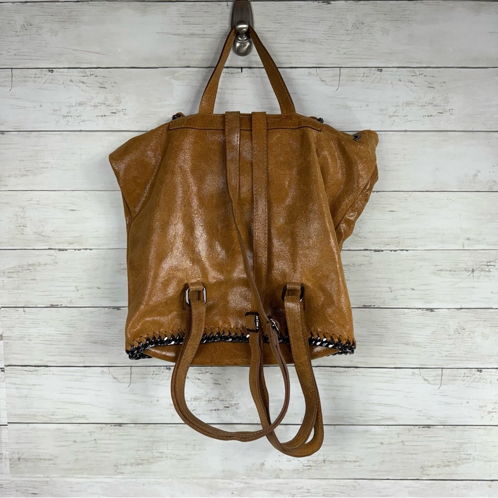 Genuine Leather Italian Made Flap Backpack - Picture 2 of 5